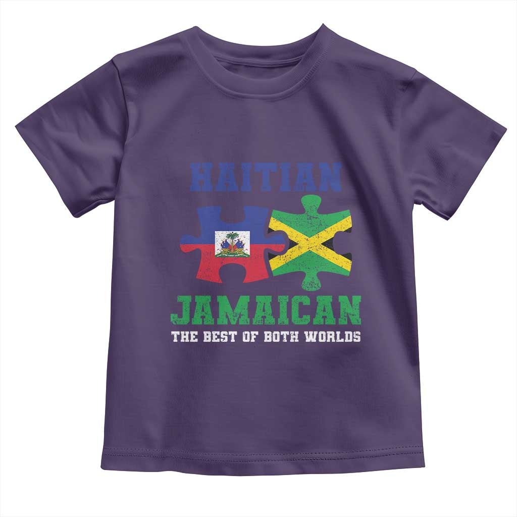 Haitian Jamaican Roots Toddler T Shirt Haiti Jamaica Combo Puzzle - Wonder Print Shop