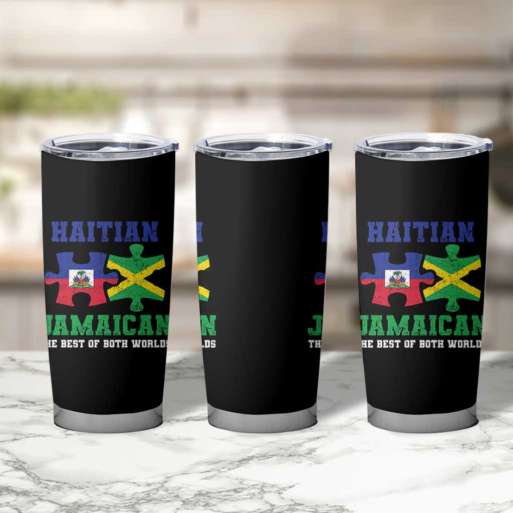 Haitian Jamaican Roots Tumbler Cup Haiti Jamaica Combo Puzzle - Wonder Print Shop