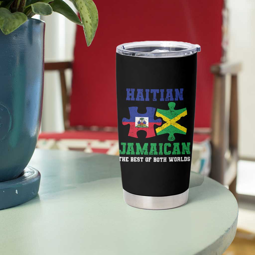 Haitian Jamaican Roots Tumbler Cup Haiti Jamaica Combo Puzzle - Wonder Print Shop