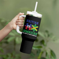 Haitian Jamaican Roots Tumbler With Handle Haiti Jamaica Combo Puzzle - Wonder Print Shop