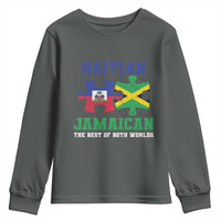 Haitian Jamaican Roots Youth Sweatshirt Haiti Jamaica Combo Puzzle - Wonder Print Shop