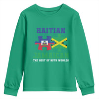 Haitian Jamaican Roots Youth Sweatshirt Haiti Jamaica Combo Puzzle - Wonder Print Shop
