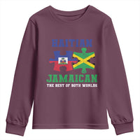 Haitian Jamaican Roots Youth Sweatshirt Haiti Jamaica Combo Puzzle - Wonder Print Shop