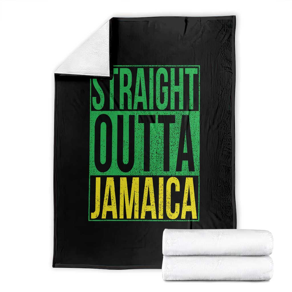 Straight Outta Jamaica Throw Blanket Cool Jamaican Travel Vacation - Wonder Print Shop