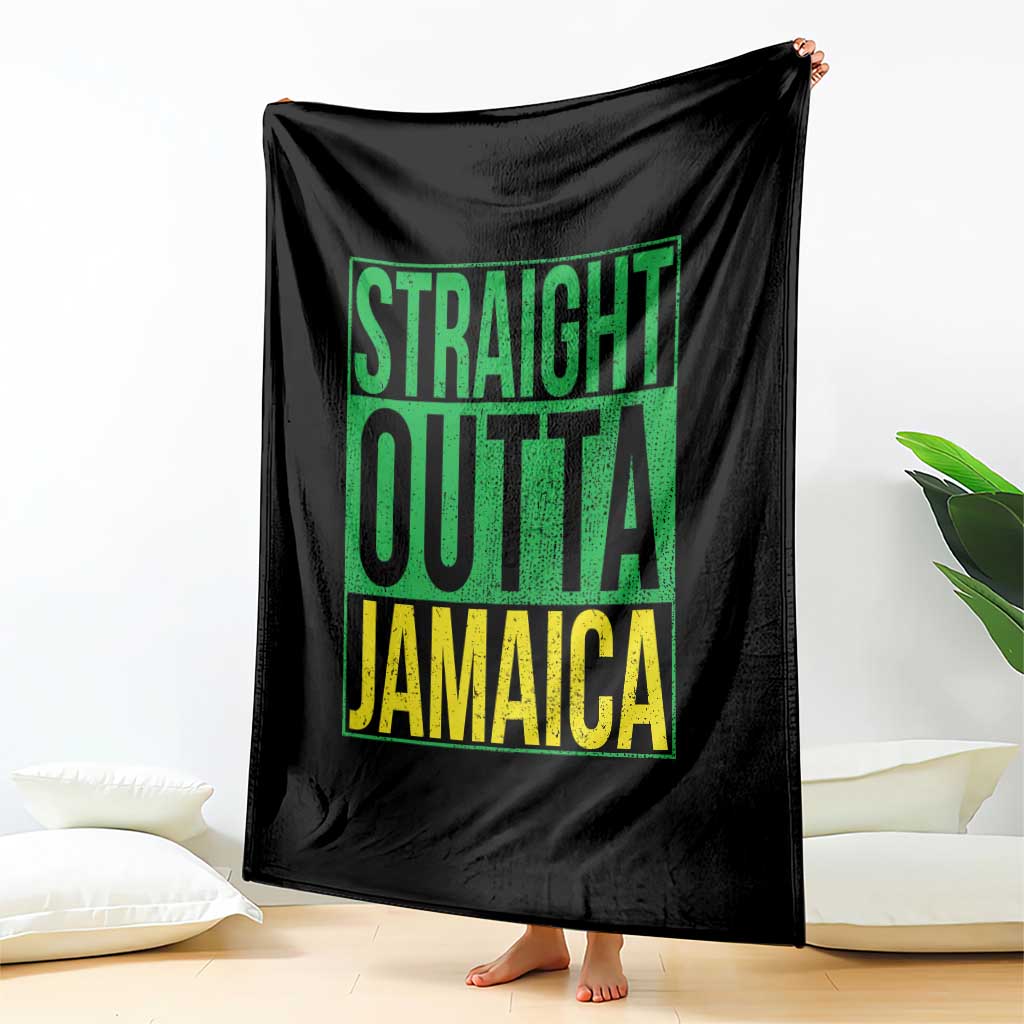 Straight Outta Jamaica Throw Blanket Cool Jamaican Travel Vacation - Wonder Print Shop