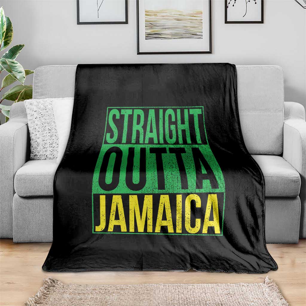 Straight Outta Jamaica Throw Blanket Cool Jamaican Travel Vacation - Wonder Print Shop