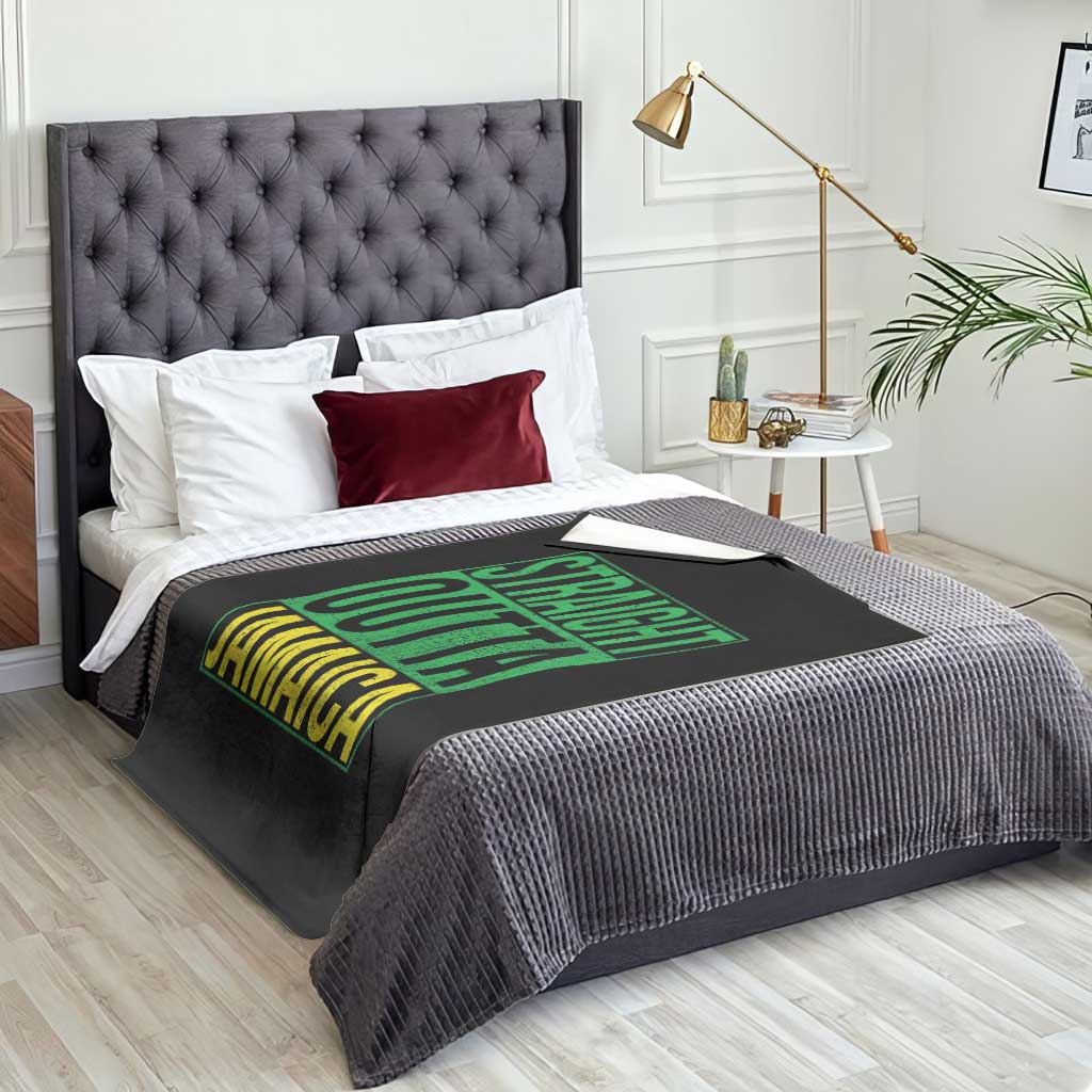 Straight Outta Jamaica Throw Blanket Cool Jamaican Travel Vacation - Wonder Print Shop