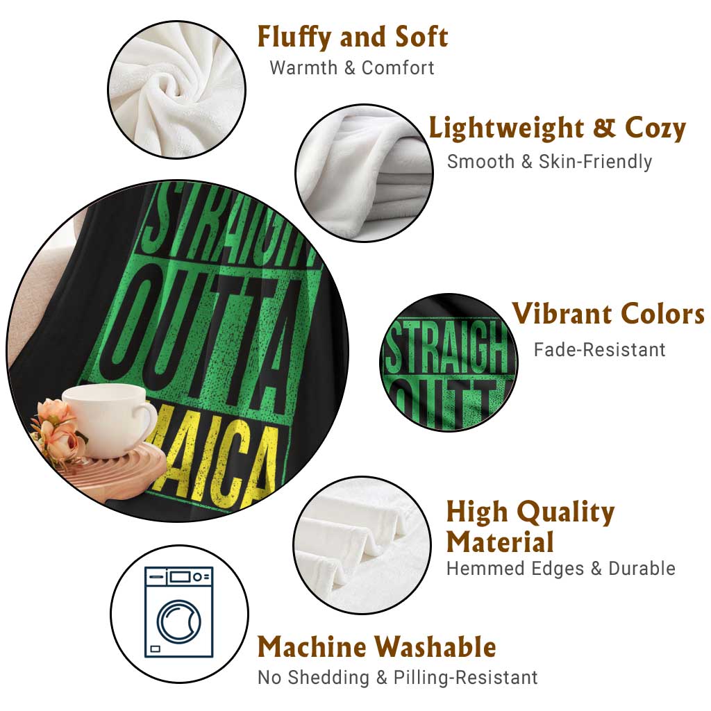 Straight Outta Jamaica Throw Blanket Cool Jamaican Travel Vacation - Wonder Print Shop
