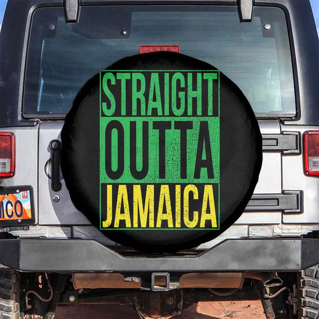 Straight Outta Jamaica Spare Tire Cover Cool Jamaican Travel Vacation - Wonder Print Shop