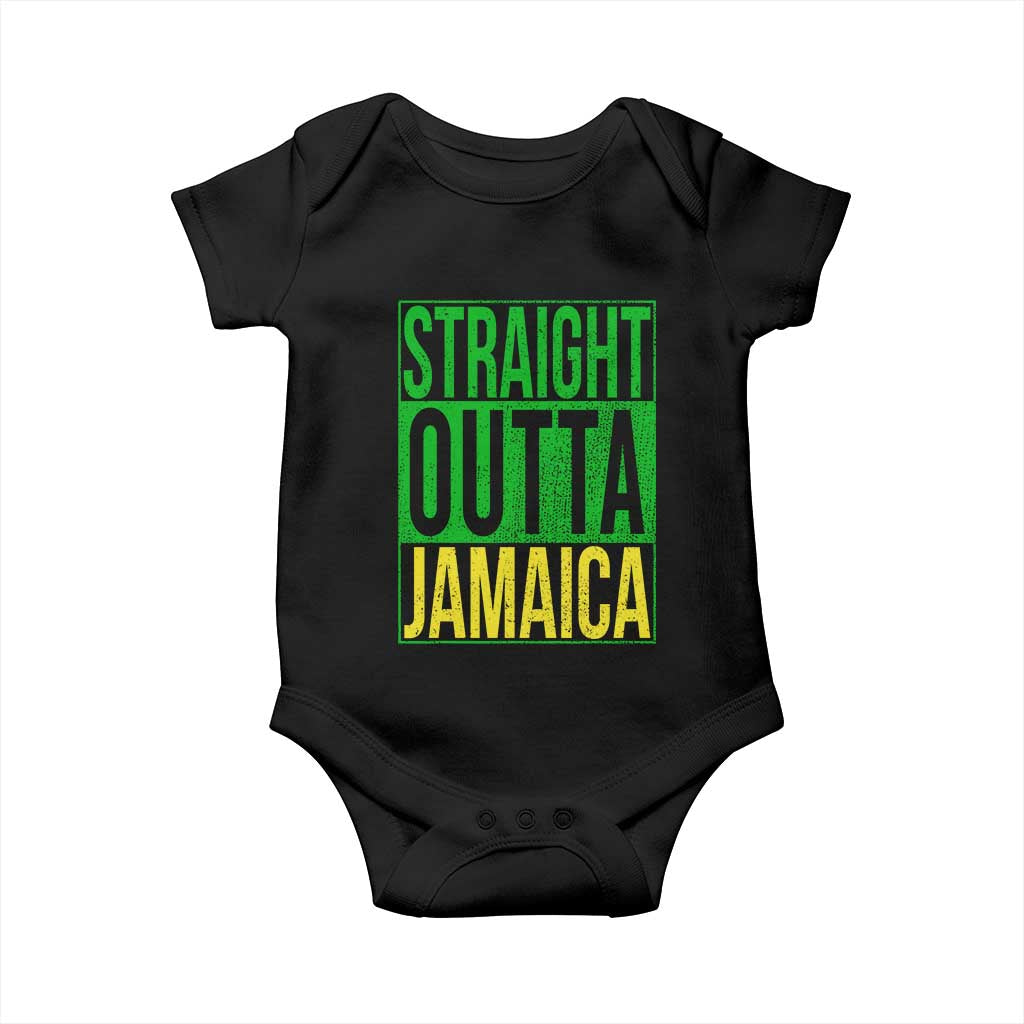 Straight Outta Jamaica Baby Onesie Cool Jamaican Travel Vacation - Wonder Print Shop