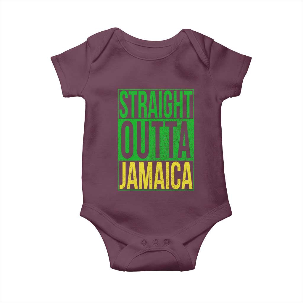 Straight Outta Jamaica Baby Onesie Cool Jamaican Travel Vacation - Wonder Print Shop
