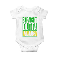 Straight Outta Jamaica Baby Onesie Cool Jamaican Travel Vacation - Wonder Print Shop