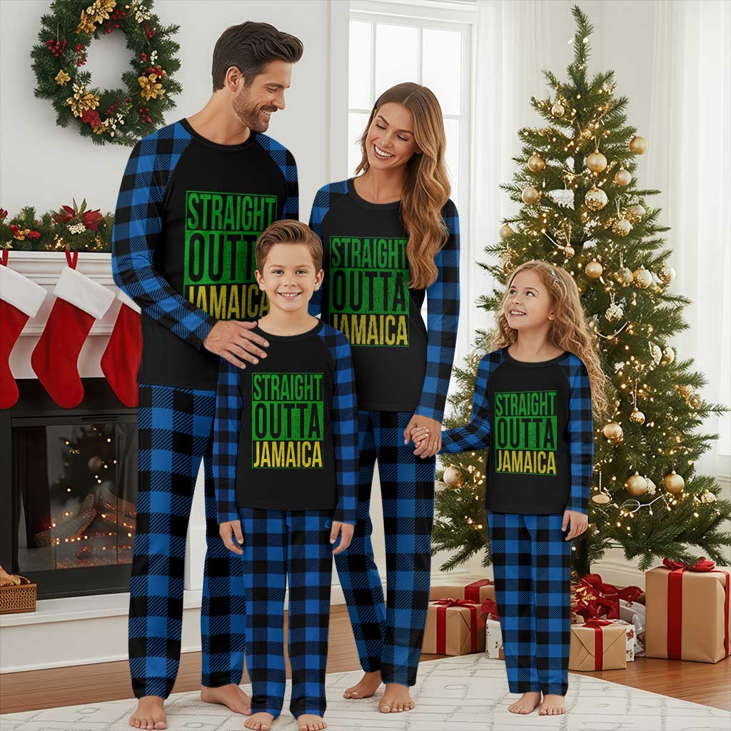 Straight Outta Jamaica Plaid Pajama Set Cool Jamaican Travel Vacation - Wonder Print Shop
