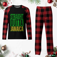 Straight Outta Jamaica Plaid Pajama Set Cool Jamaican Travel Vacation - Wonder Print Shop