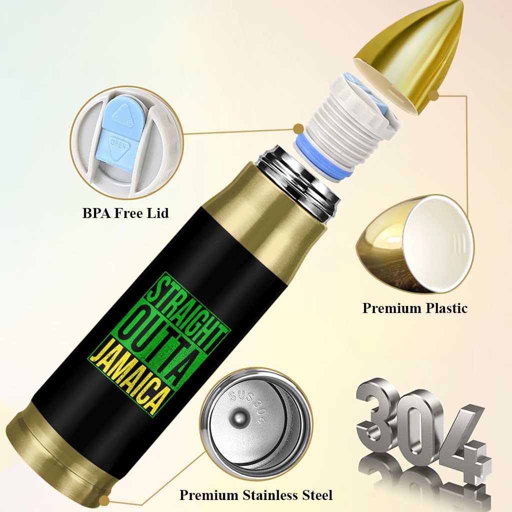 Straight Outta Jamaica Bullet Tumbler Cool Jamaican Travel Vacation - Wonder Print Shop