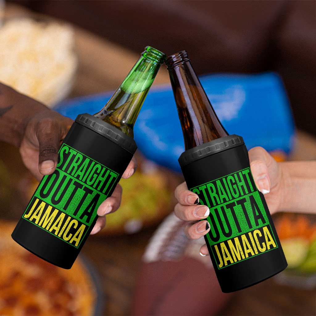 Straight Outta Jamaica 4 in 1 Can Cooler Tumbler Cool Jamaican Travel Vacation - Wonder Print Shop