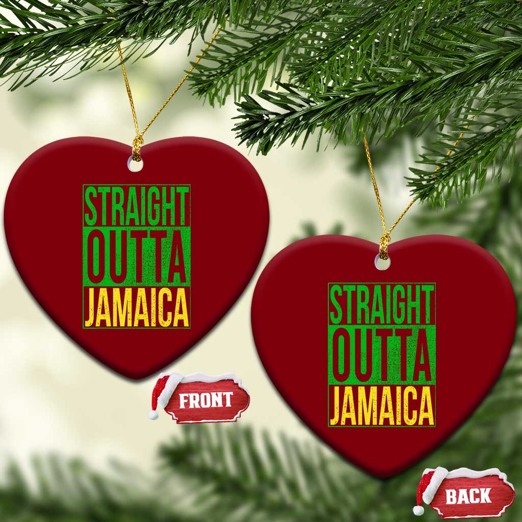 Straight Outta Jamaica Ceramic Ornament Cool Jamaican Travel Vacation - Wonder Print Shop