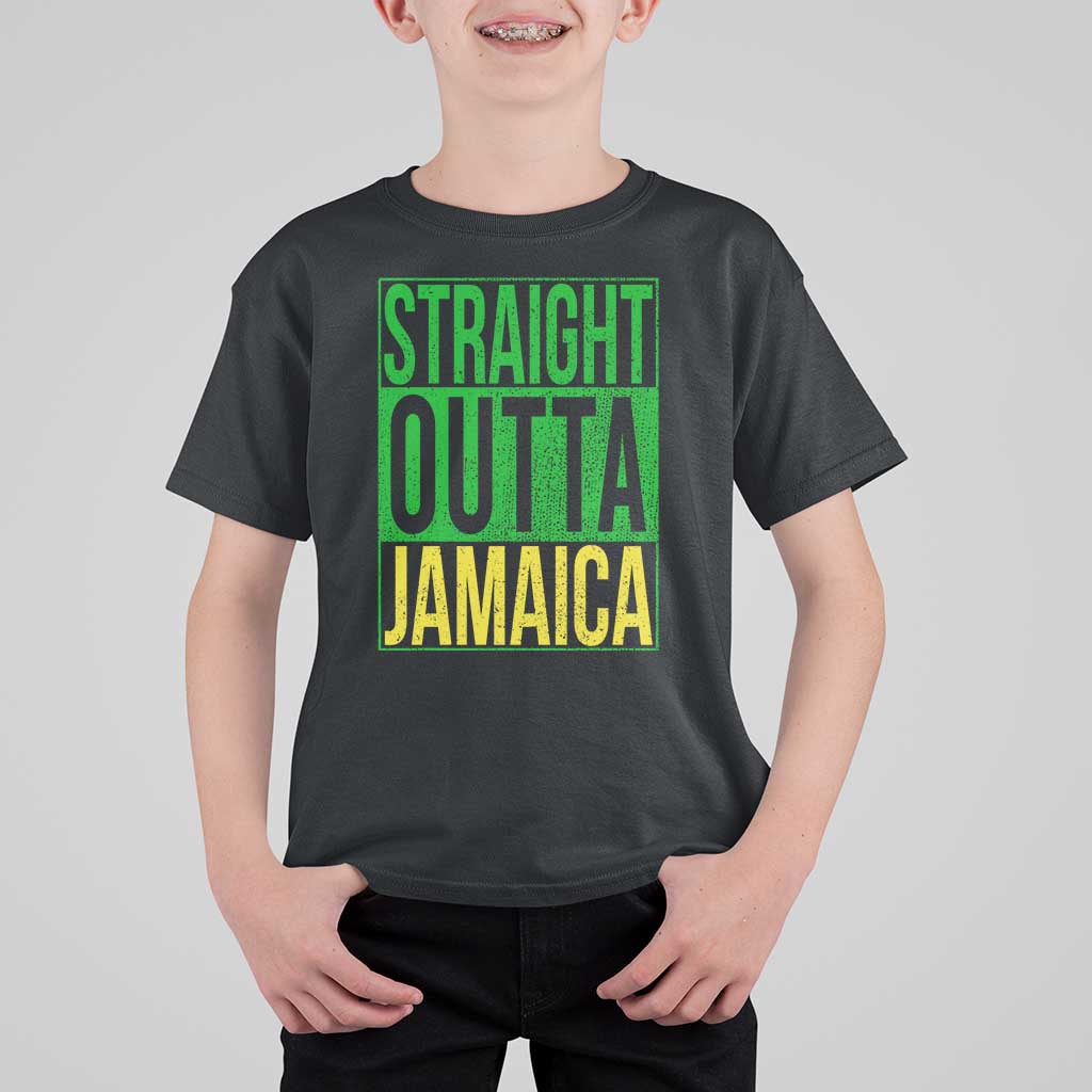 Straight Outta Jamaica T Shirt For Kid Cool Jamaican Travel Vacation - Wonder Print Shop