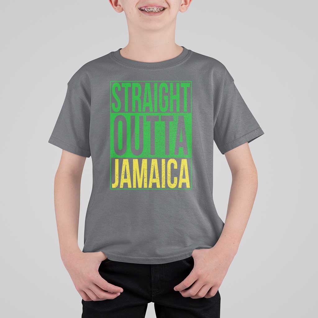 Straight Outta Jamaica T Shirt For Kid Cool Jamaican Travel Vacation - Wonder Print Shop