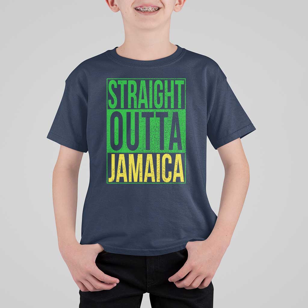 Straight Outta Jamaica T Shirt For Kid Cool Jamaican Travel Vacation - Wonder Print Shop