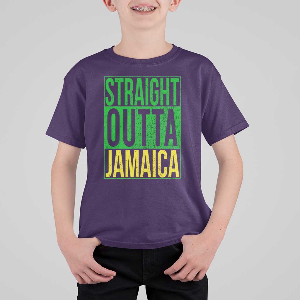 Straight Outta Jamaica T Shirt For Kid Cool Jamaican Travel Vacation - Wonder Print Shop