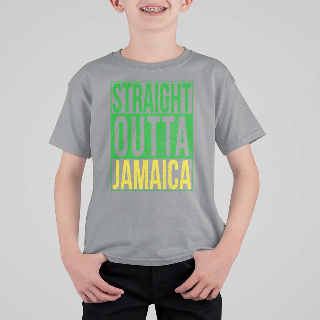 Straight Outta Jamaica T Shirt For Kid Cool Jamaican Travel Vacation - Wonder Print Shop