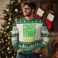 Straight Outta Jamaica Ugly Christmas Sweater Cool Jamaican Travel Vacation - Wonder Print Shop
