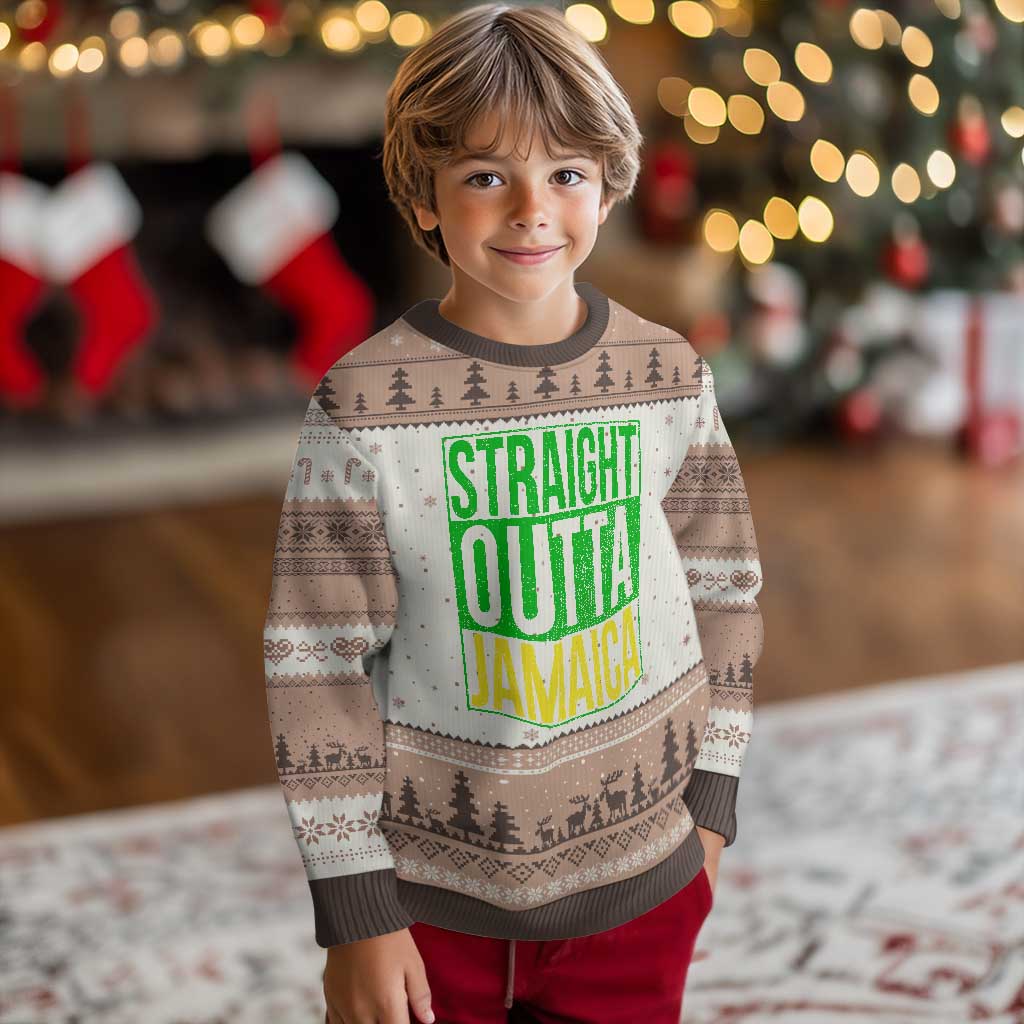 Straight Outta Jamaica Ugly Christmas Sweater Cool Jamaican Travel Vacation - Wonder Print Shop