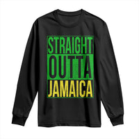 Straight Outta Jamaica Long Sleeve Shirt Cool Jamaican Travel Vacation - Wonder Print Shop
