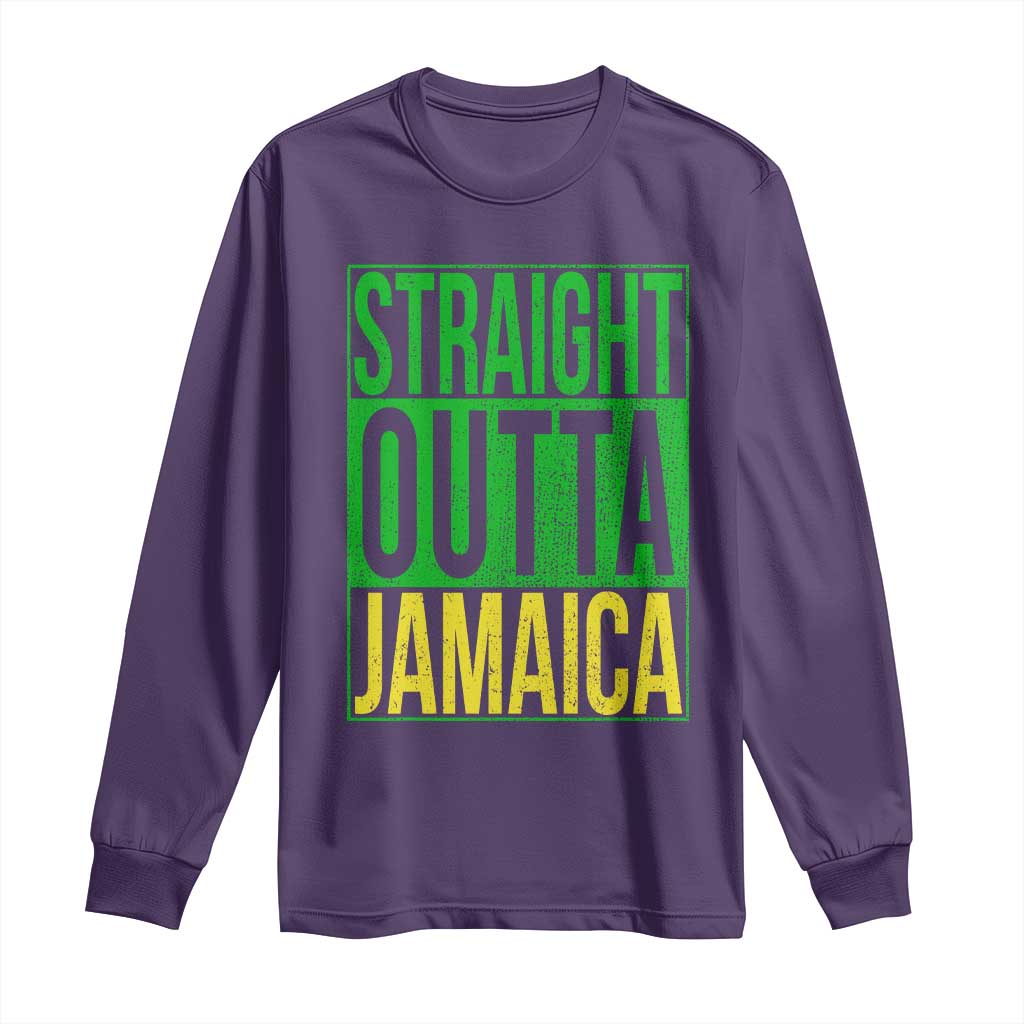 Straight Outta Jamaica Long Sleeve Shirt Cool Jamaican Travel Vacation - Wonder Print Shop