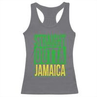 Straight Outta Jamaica Racerback Tank Top Cool Jamaican Travel Vacation - Wonder Print Shop