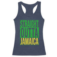 Straight Outta Jamaica Racerback Tank Top Cool Jamaican Travel Vacation - Wonder Print Shop