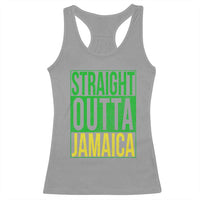 Straight Outta Jamaica Racerback Tank Top Cool Jamaican Travel Vacation - Wonder Print Shop