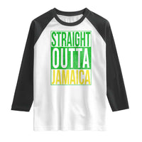 Straight Outta Jamaica Raglan Shirt Cool Jamaican Travel Vacation - Wonder Print Shop