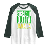 Straight Outta Jamaica Raglan Shirt Cool Jamaican Travel Vacation - Wonder Print Shop