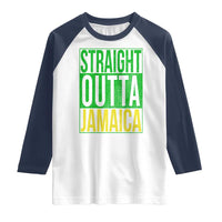 Straight Outta Jamaica Raglan Shirt Cool Jamaican Travel Vacation - Wonder Print Shop