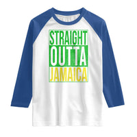 Straight Outta Jamaica Raglan Shirt Cool Jamaican Travel Vacation - Wonder Print Shop