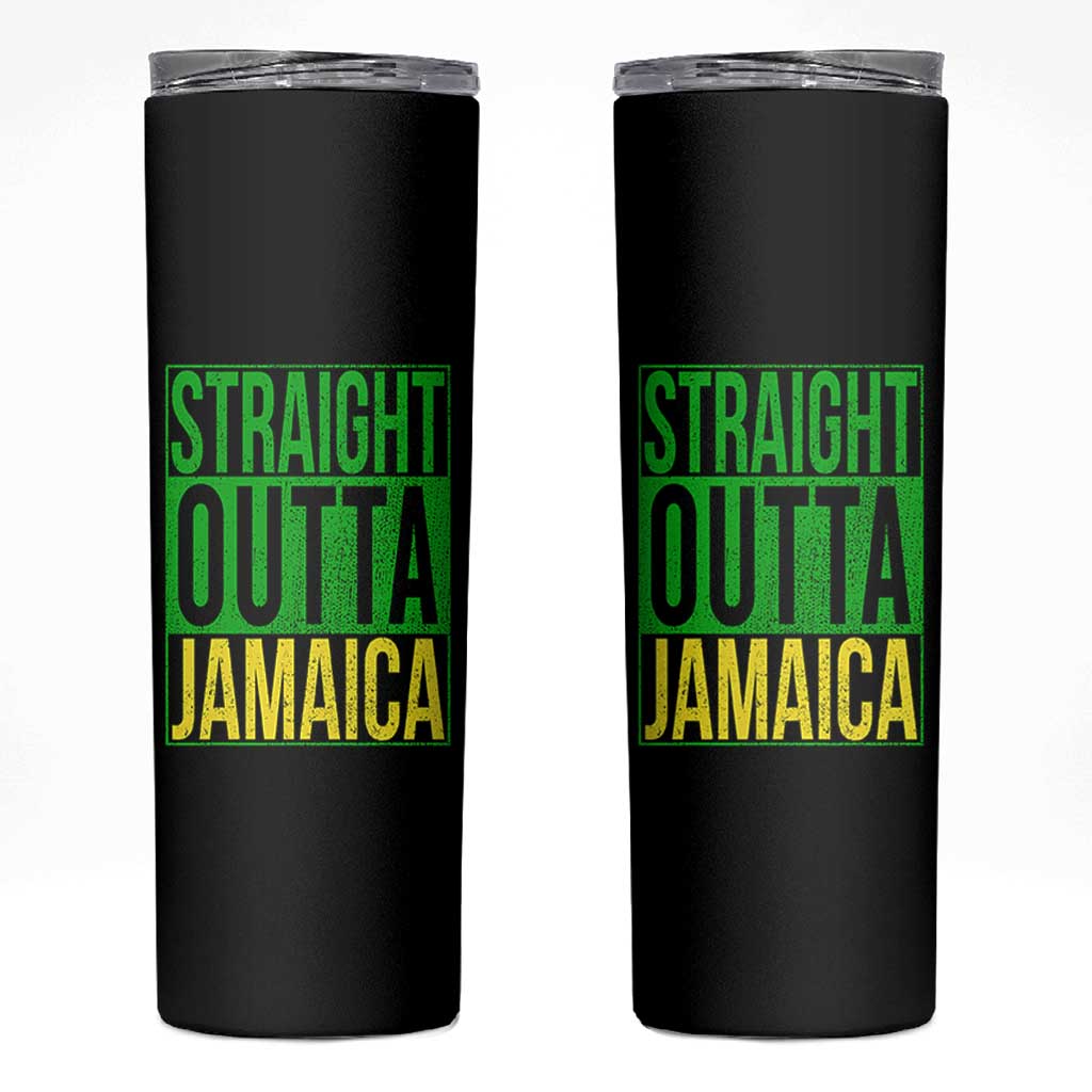 Straight Outta Jamaica Skinny Tumbler Cool Jamaican Travel Vacation - Wonder Print Shop