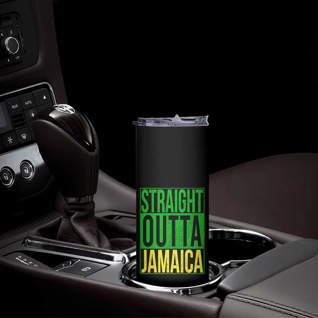Straight Outta Jamaica Skinny Tumbler Cool Jamaican Travel Vacation - Wonder Print Shop