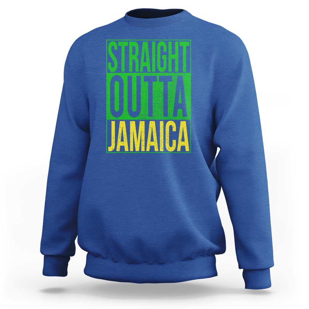 Straight Outta Jamaica Sweatshirt Cool Jamaican Travel Vacation - Wonder Print Shop
