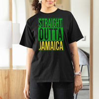 Straight Outta Jamaica T Shirt For Women Cool Jamaican Travel Vacation - Wonder Print Shop