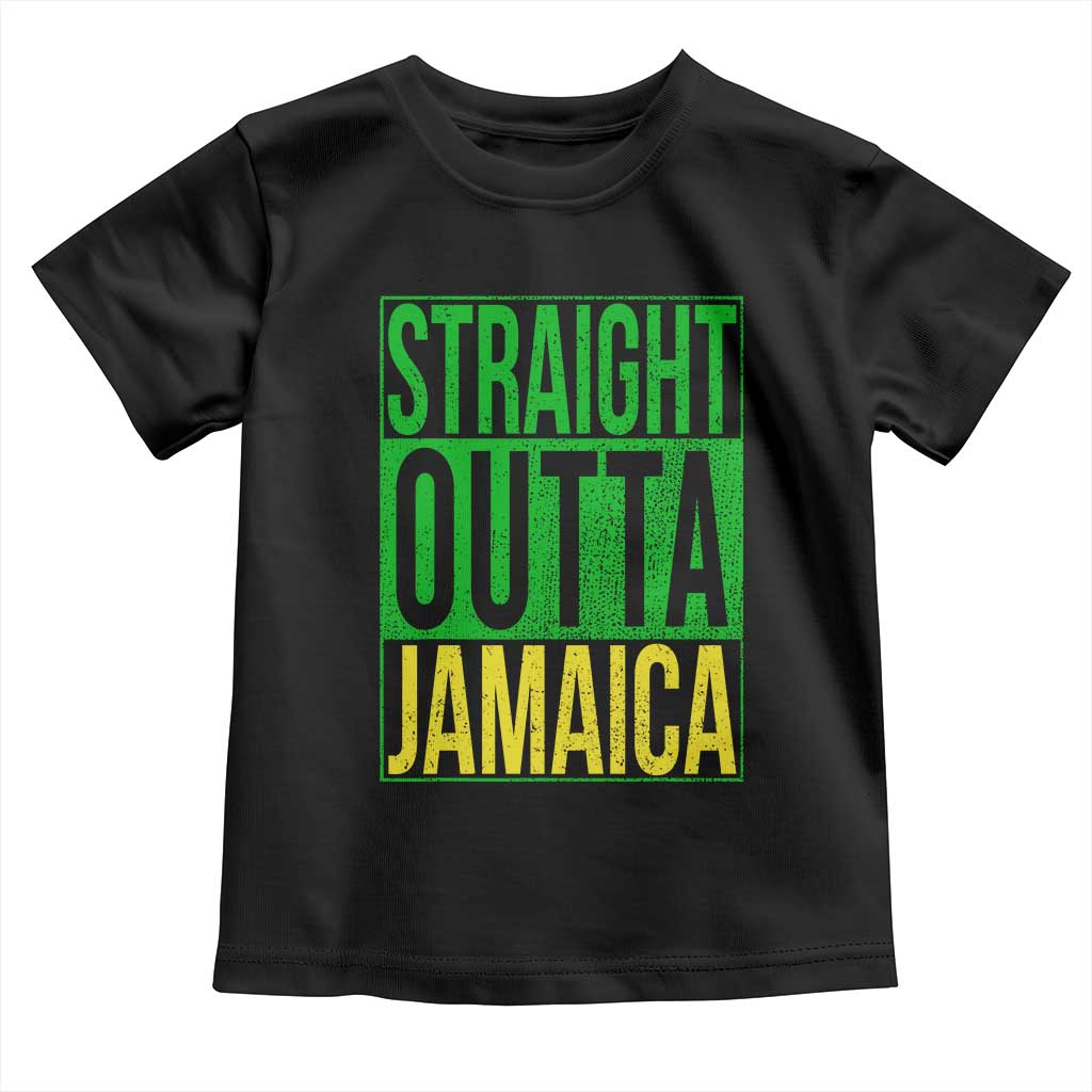 Straight Outta Jamaica Toddler T Shirt Cool Jamaican Travel Vacation - Wonder Print Shop