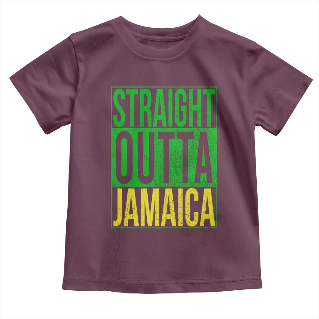 Straight Outta Jamaica Toddler T Shirt Cool Jamaican Travel Vacation - Wonder Print Shop