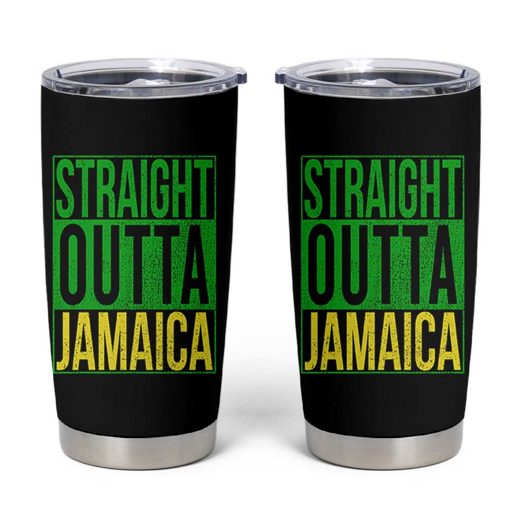Straight Outta Jamaica Tumbler Cup Cool Jamaican Travel Vacation - Wonder Print Shop