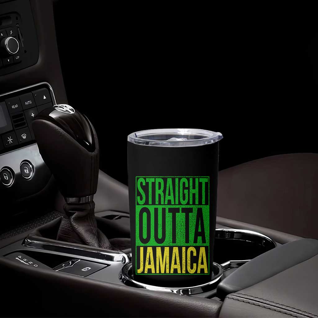 Straight Outta Jamaica Tumbler Cup Cool Jamaican Travel Vacation - Wonder Print Shop