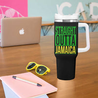 Straight Outta Jamaica Tumbler With Handle Cool Jamaican Travel Vacation - Wonder Print Shop