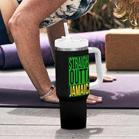 Straight Outta Jamaica Tumbler With Handle Cool Jamaican Travel Vacation - Wonder Print Shop