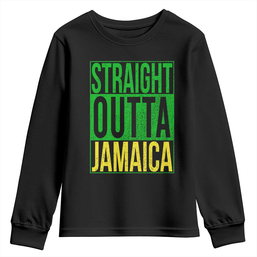 Straight Outta Jamaica Youth Sweatshirt Cool Jamaican Travel Vacation - Wonder Print Shop