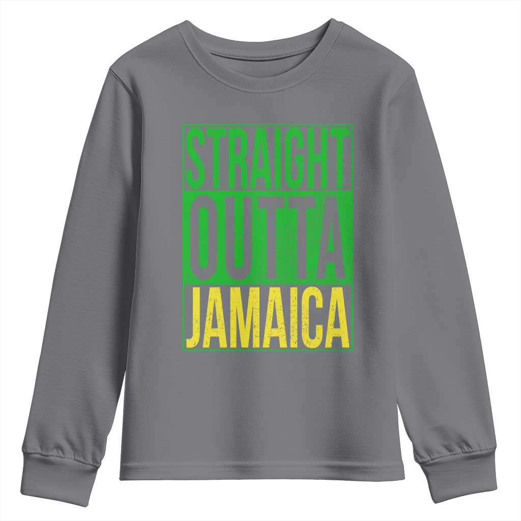 Straight Outta Jamaica Youth Sweatshirt Cool Jamaican Travel Vacation - Wonder Print Shop