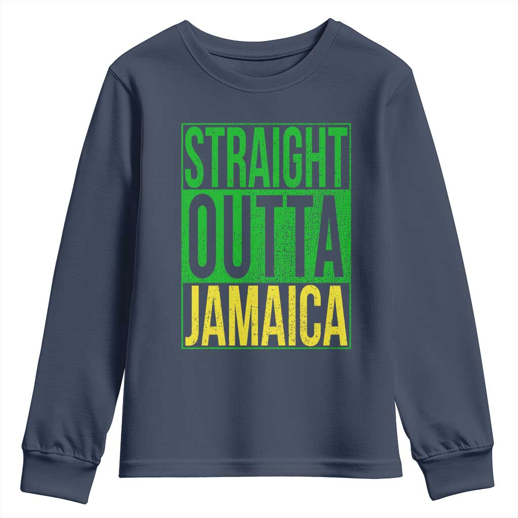 Straight Outta Jamaica Youth Sweatshirt Cool Jamaican Travel Vacation - Wonder Print Shop